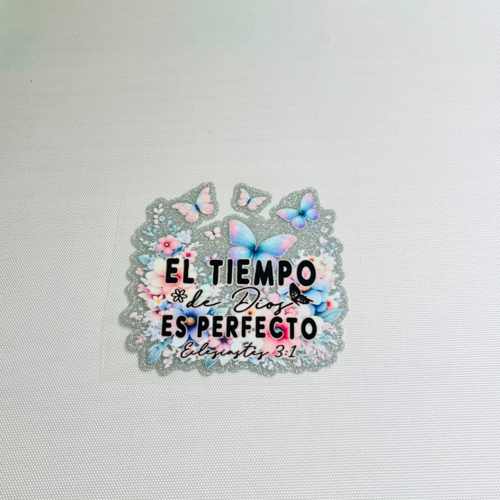 4inch Decals Shiny Glitter Cup Wraps, Water Proof,Spanish Words
