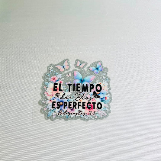 4inch Decals Shiny Glitter Cup Wraps, Water Proof,Spanish Words