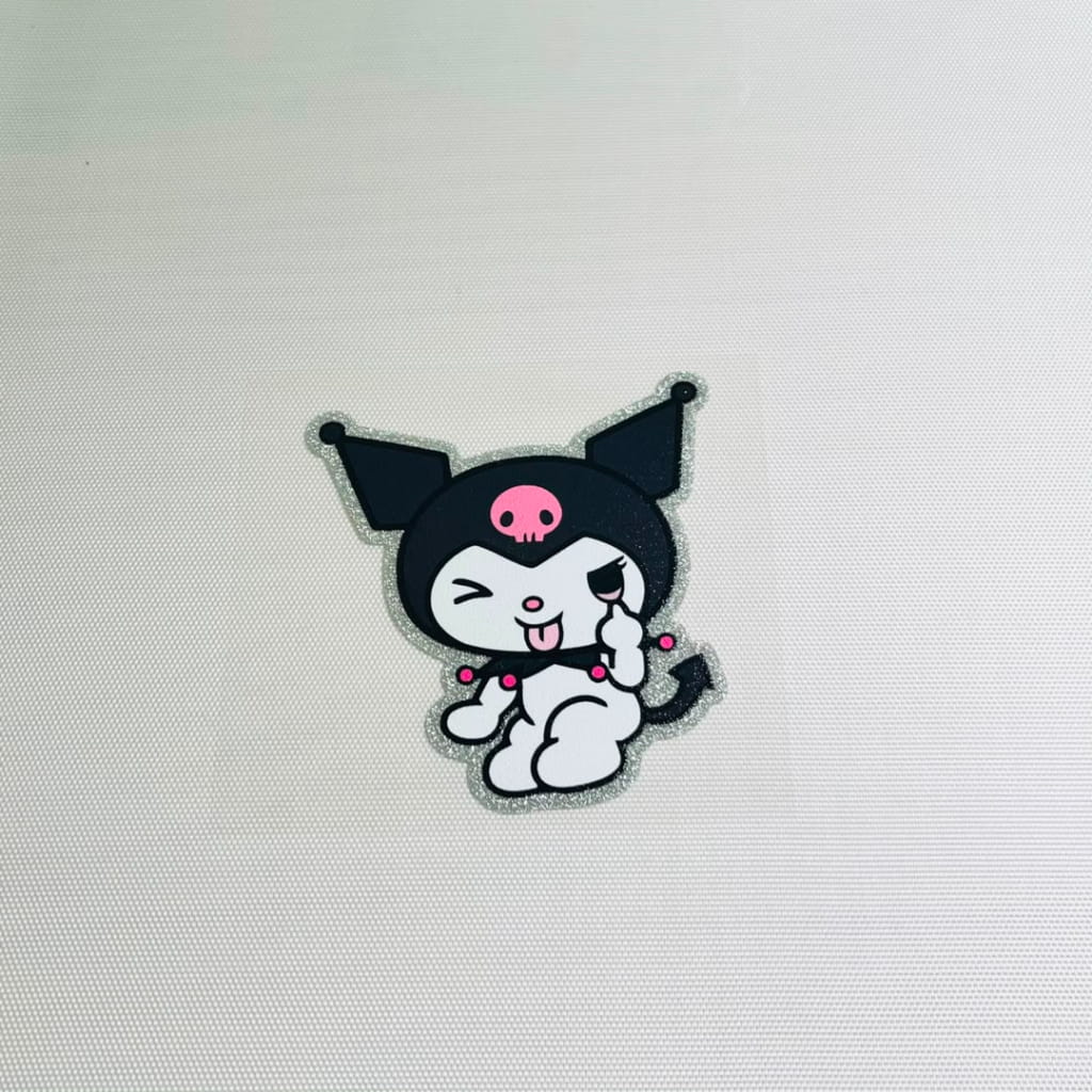 4inch Decals Shiny Glitter Cup Wraps, Water Proof,Cartoon ,Sanrio , Kuromi