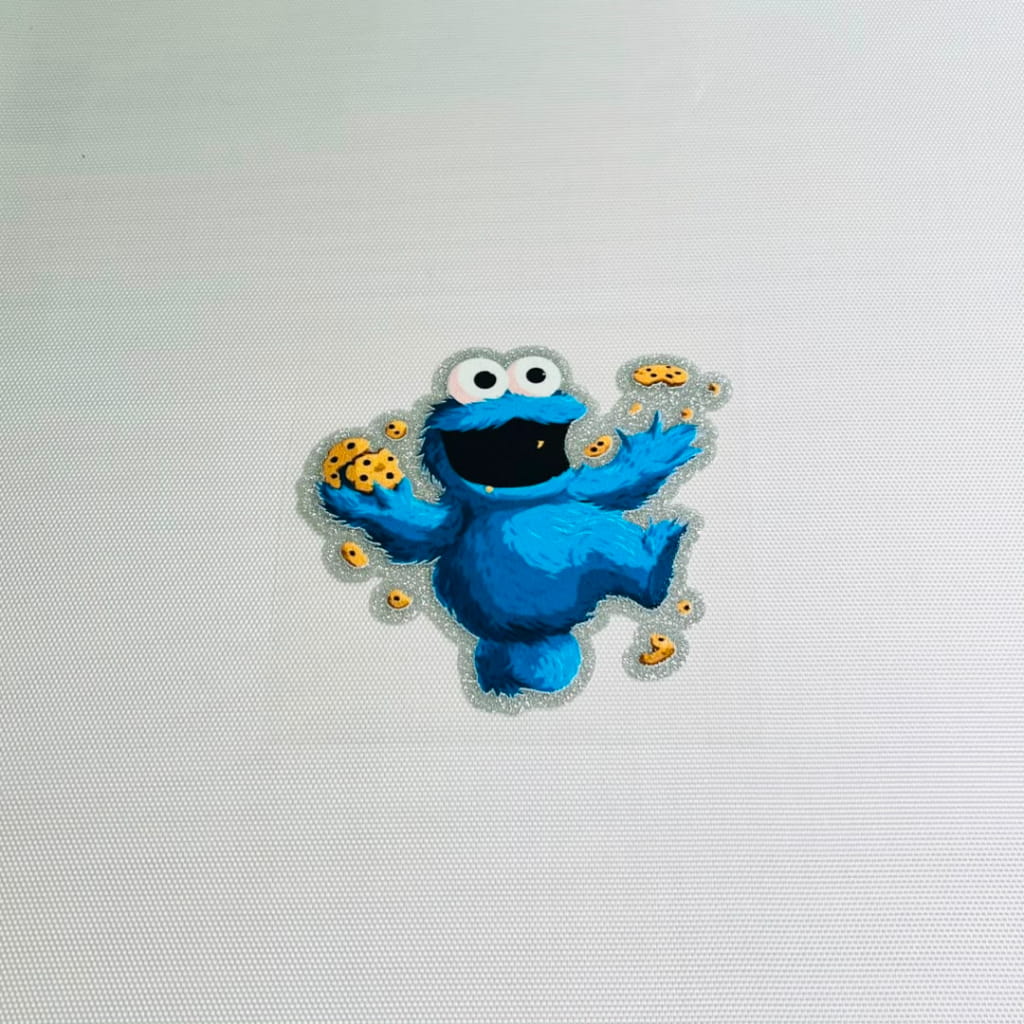 4inch Decals Shiny Glitter Cup Wraps, Water Proof,Cartoon, Seamstreet , Cookie Monster