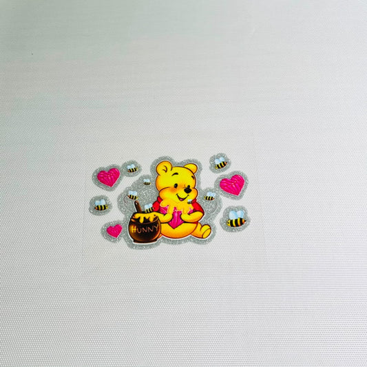 4inch Decals Shiny Glitter Cup Wraps, Water Proof, Cartoon, Winnie Pooh
