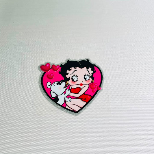 4inch Decals Shiny Glitter Cup Wraps, Water Proof, Betty Boop