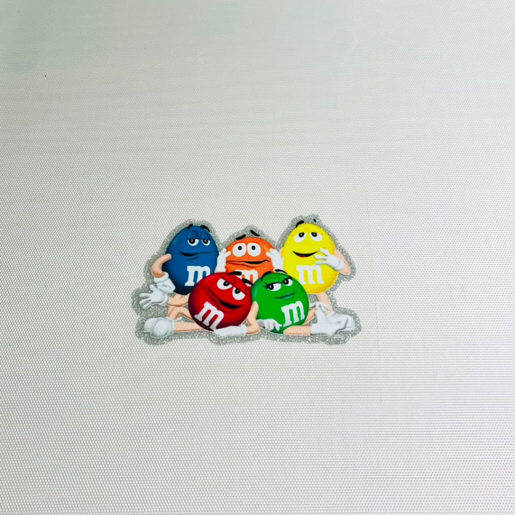 4inch Decals Shiny Glitter Cup Wraps, Water Proof, Cartoon M&M's Chocolate