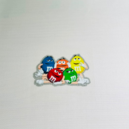 4inch Decals Shiny Glitter Cup Wraps, Water Proof, Cartoon M&M's Chocolate