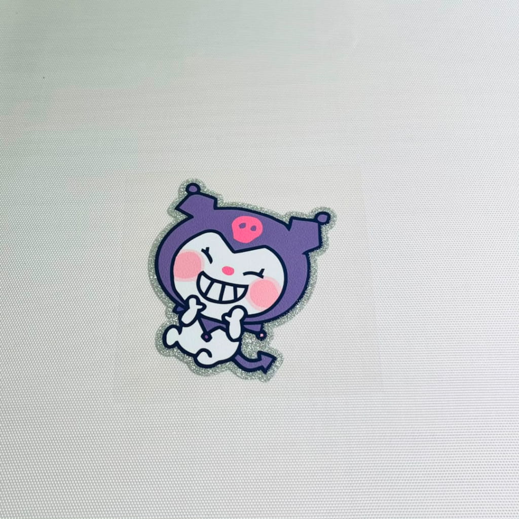 4inch Decals Shiny Glitter Cup Wraps, Water Proof,Cartoon ,Sanrio , Kuromi