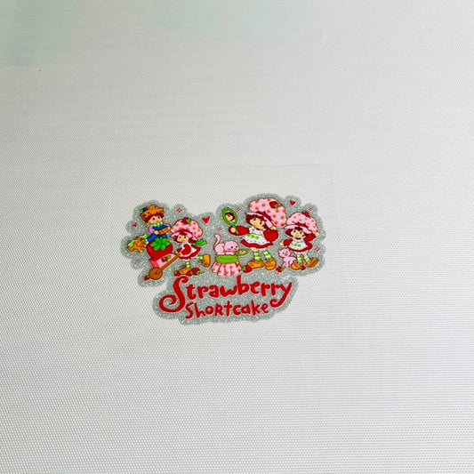 4inch Decals Shiny Glitter Cup Wraps, Water Proof, Cartoon, Strawberry Shortcake