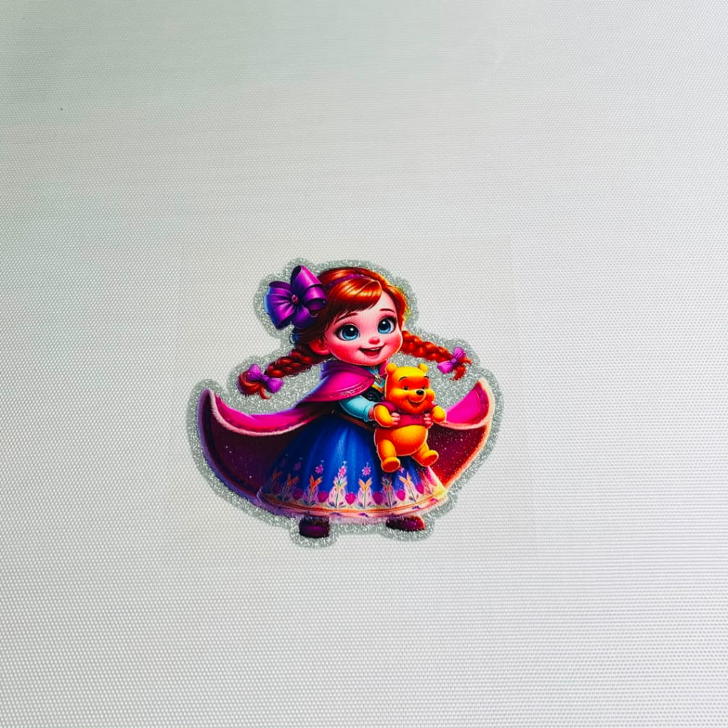 4inch Decals Shiny Glitter Cup Wraps, Water Proof,Cartoon ,Princess,Anna