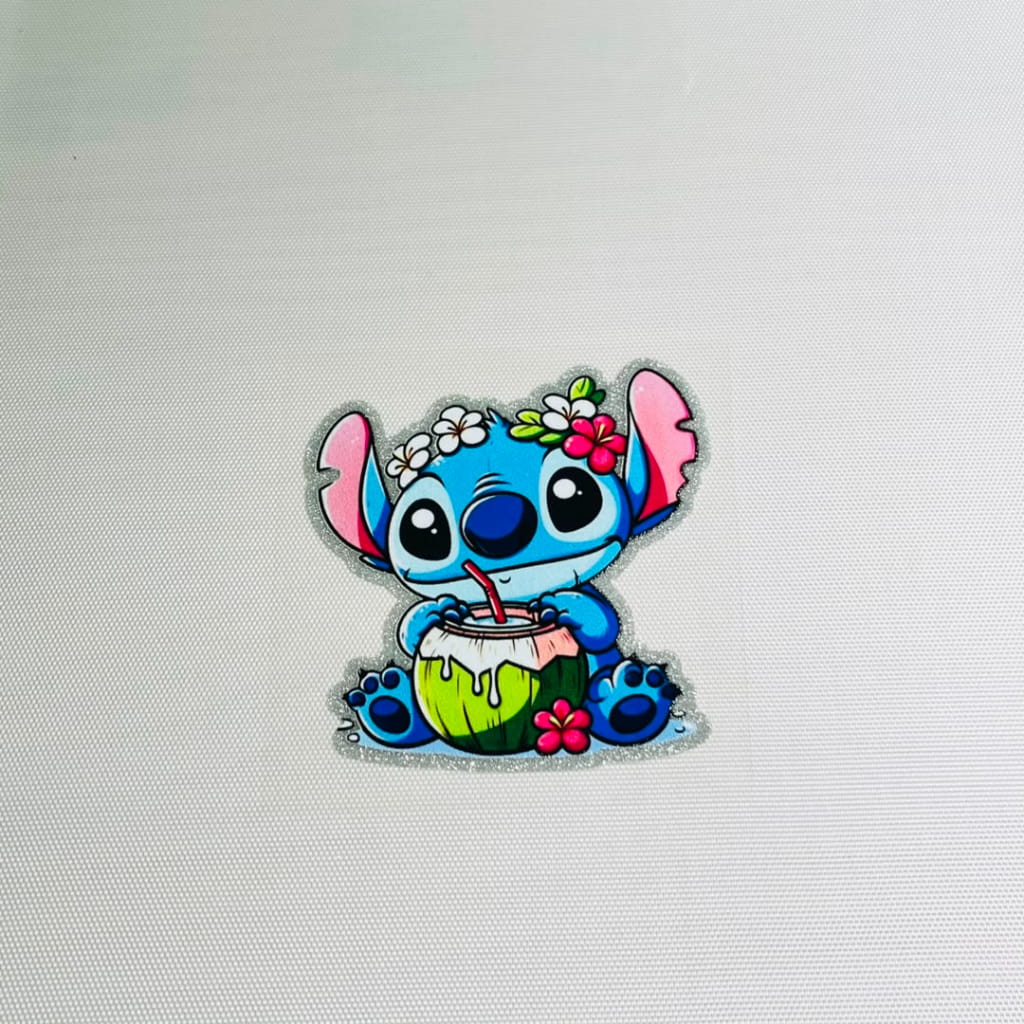 4inch Decals Shiny Glitter Cup Wraps, Water Proof,Cartoon ,Stitch