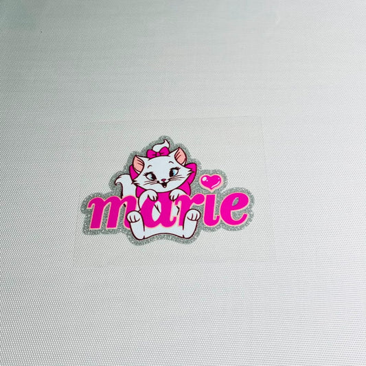 4inch Decals Shiny Glitter Cup Wraps, Water Proof, Cartoon, Marie