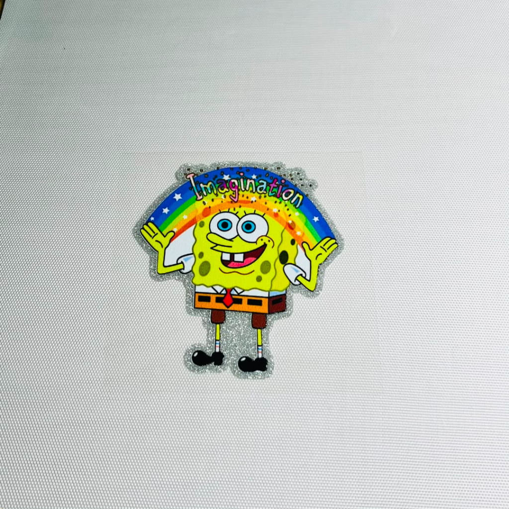 4inch Decals Shiny Glitter Cup Wraps, Water Proof, Cartoon ,Spongebob