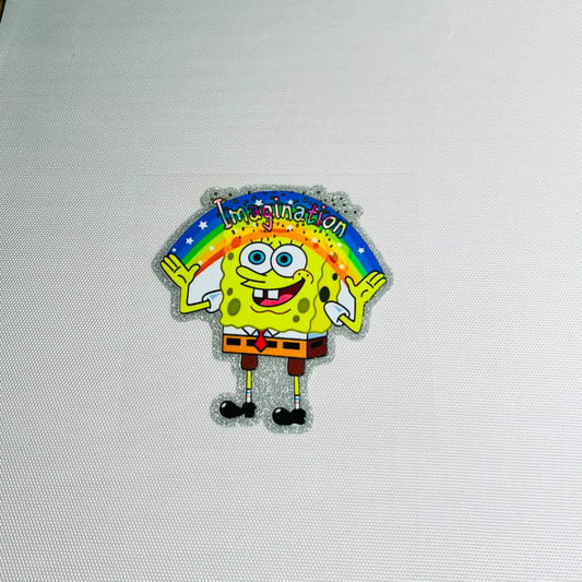 4inch Decals Shiny Glitter Cup Wraps, Water Proof, Cartoon ,Spongebob