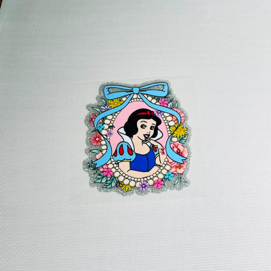 4inch Decals Shiny Glitter Cup Wraps, Water Proof,Cartoon ,Princess,Snow White