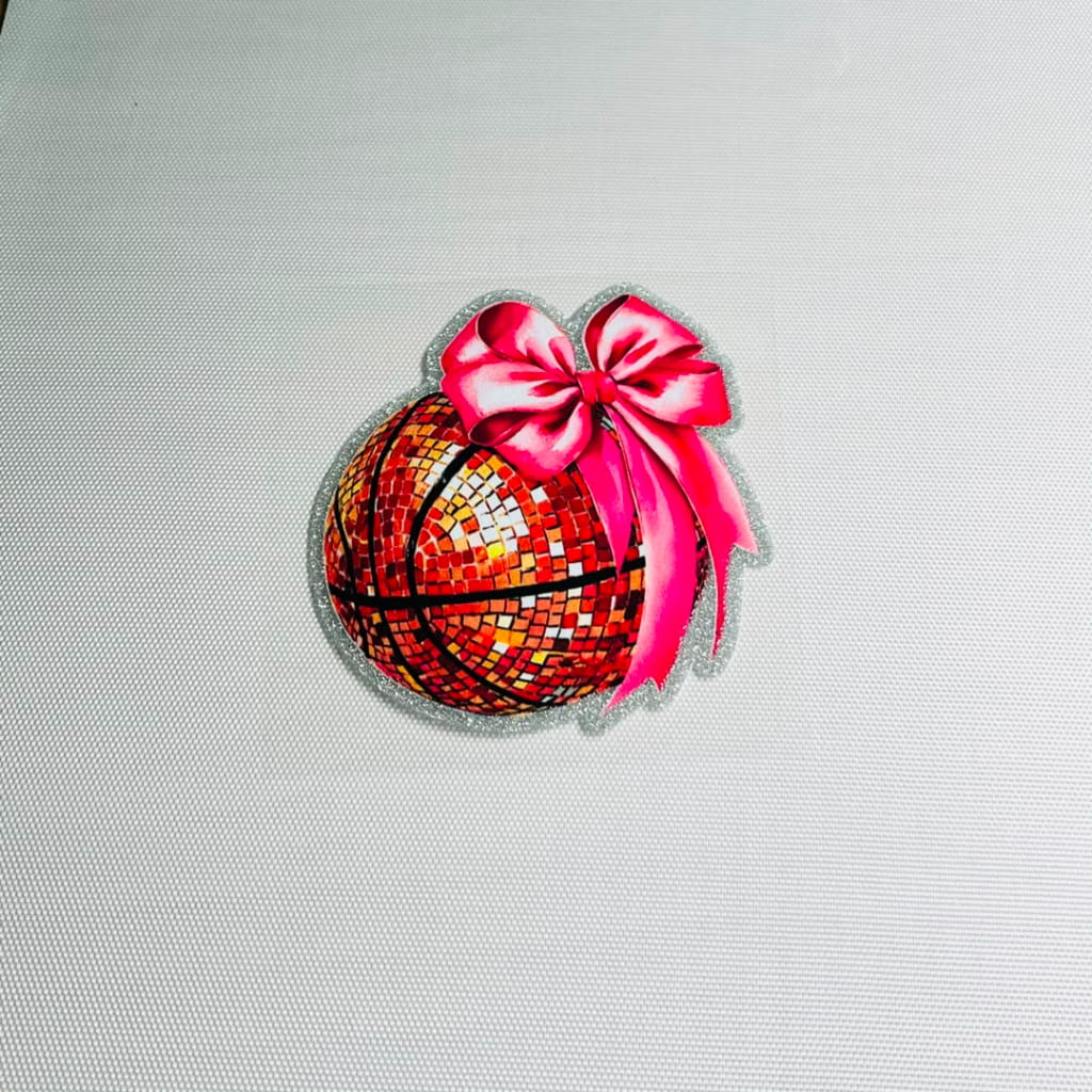 4inch Decals Shiny Glitter Cup Wraps, Water Proof, Basketball