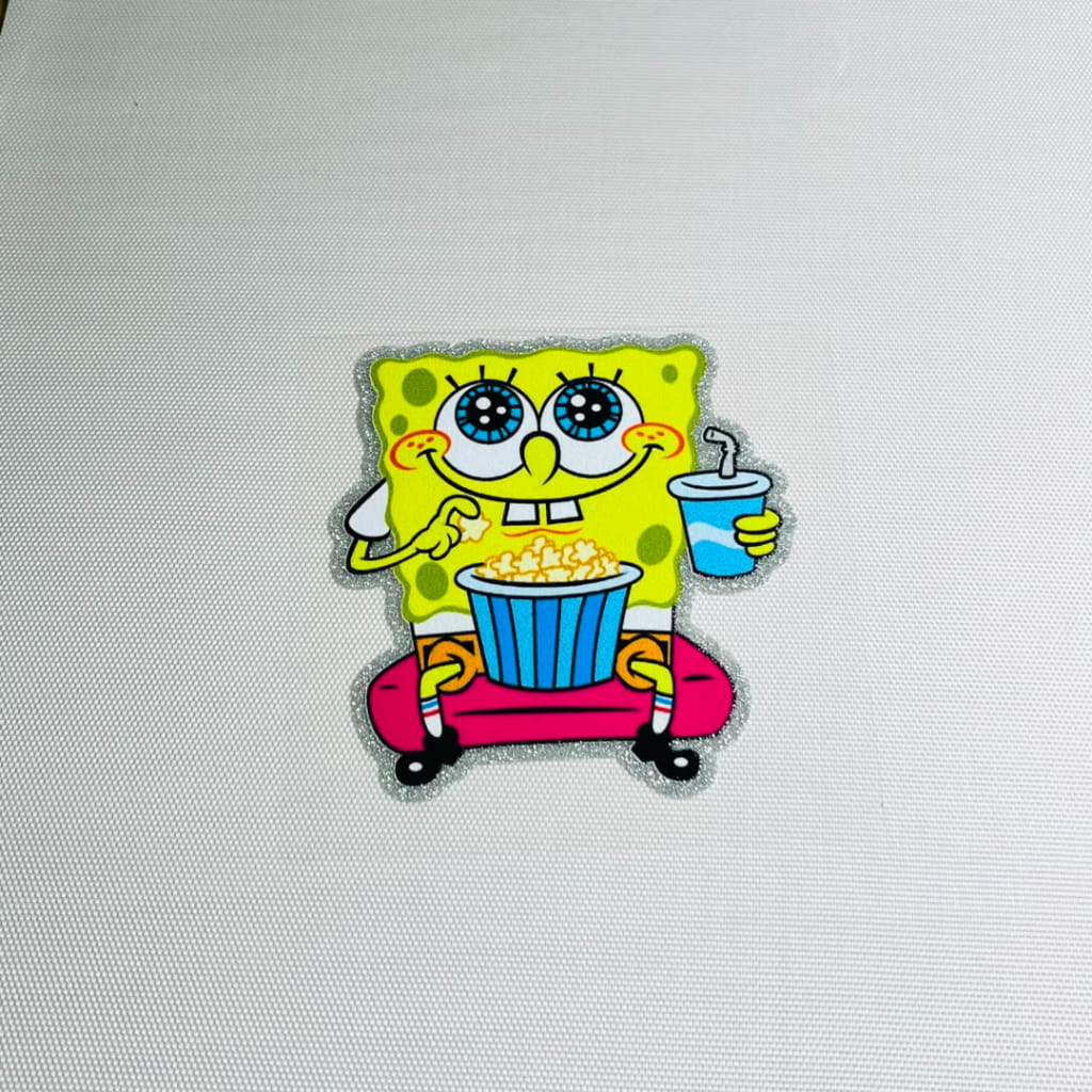 4inch Decals Shiny Glitter Cup Wraps, Water Proof, Cartoon ,Spongebob
