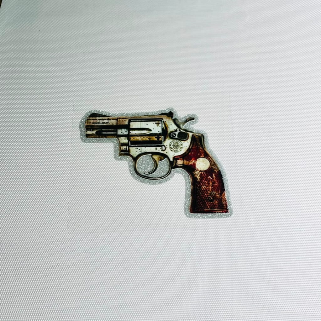 4inch Decals Shiny Glitter Cup Wraps, Water Proof, Gun