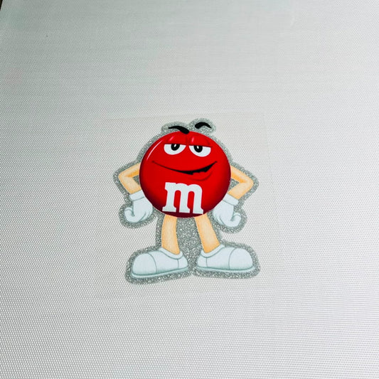 4inch Decals Shiny Glitter Cup Wraps, Water Proof, Cartoon M&M's Chocolate