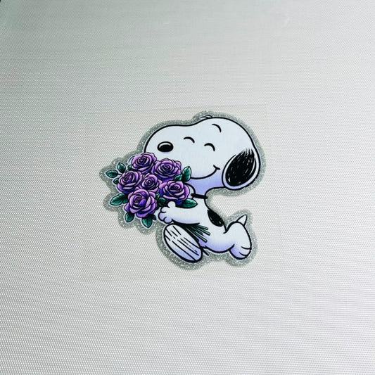 4inch Decals Shiny Glitter Cup Wraps, Water Proof,Cartoon ,Snoopy