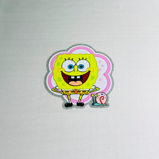 4inch Decals Shiny Glitter Cup Wraps, Water Proof, Cartoon ,Spongebob