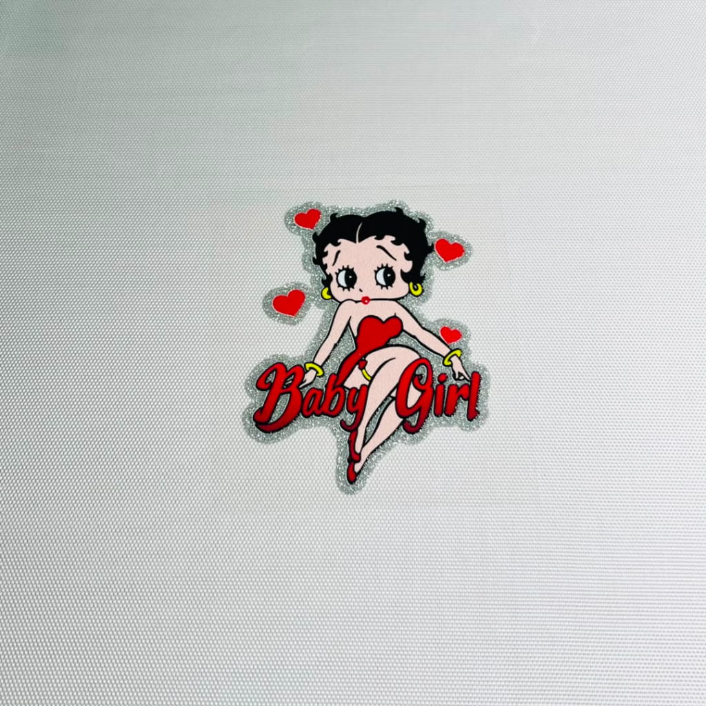 4inch Decals Shiny Glitter Cup Wraps, Water Proof, Betty Boop