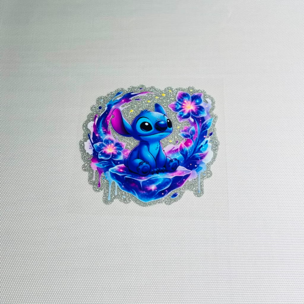 4inch Decals Shiny Glitter Cup Wraps, Water Proof,Cartoon ,Stitch