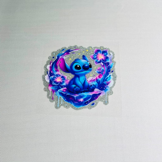 4inch Decals Shiny Glitter Cup Wraps, Water Proof,Cartoon ,Stitch