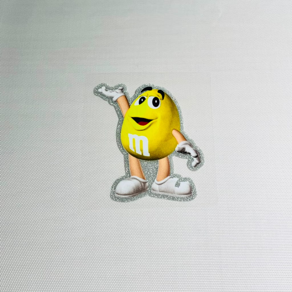 4inch Decals Shiny Glitter Cup Wraps, Water Proof, Cartoon M&M's Chocolate