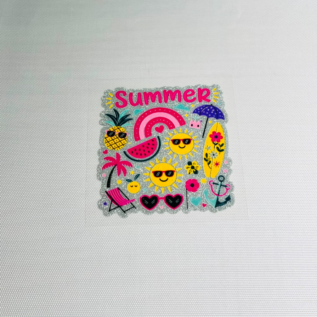 4inch Decals Shiny Glitter Cup Wraps, Water Proof,Summer