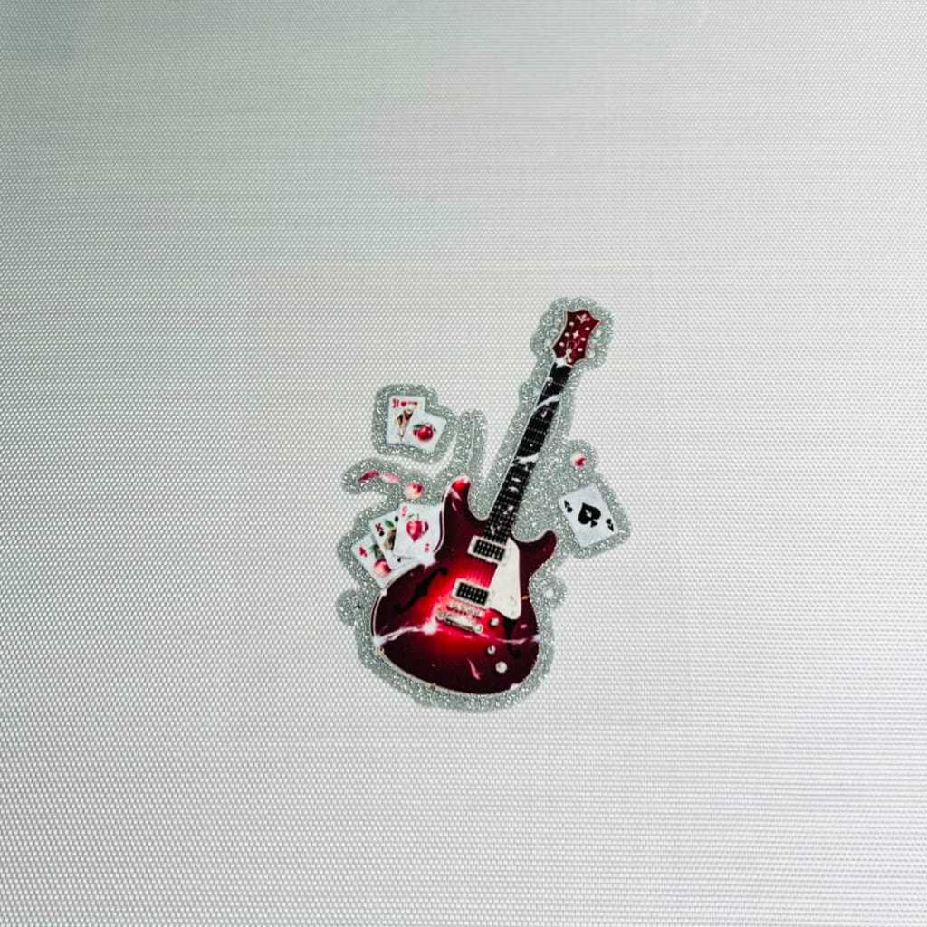 4inch Decals Shiny Glitter Cup Wraps, Water Proof, Violin