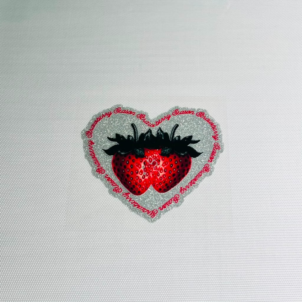 4inch Decals Shiny Glitter Cup Wraps, Water Proof, Strawberry