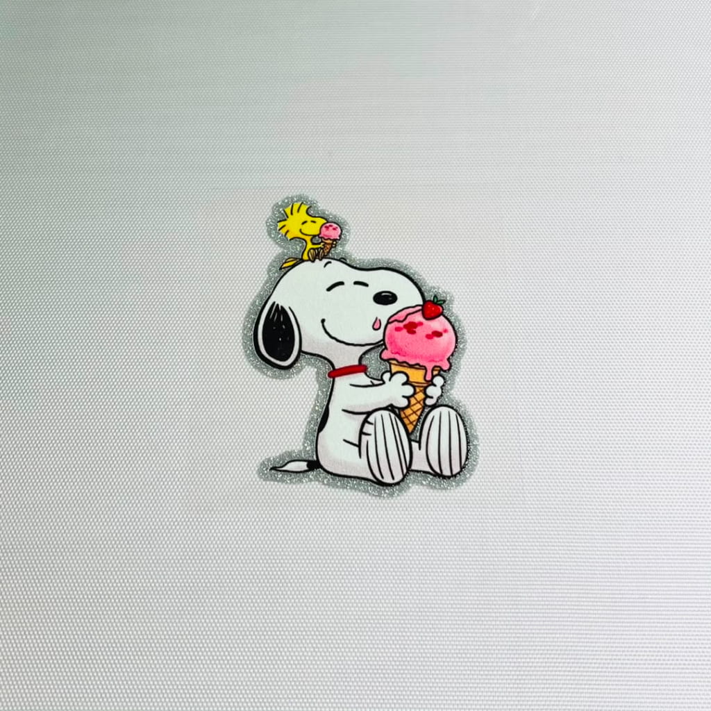 4inch Decals Shiny Glitter Cup Wraps, Water Proof,Cartoon ,Snoopy