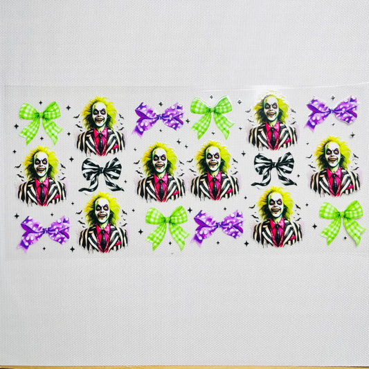 16oz UVDTF Cup Wraps,Halloween, Horroible, Spooky Vibes ,Bownet, Beetlejuice