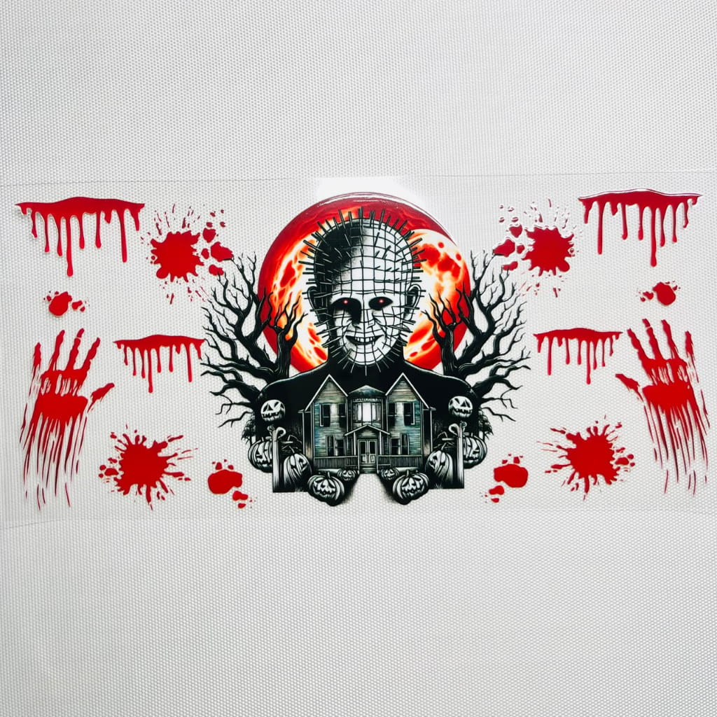 16oz UVDTF Cup Wraps,Halloween, Horroible, Spooky Vibes, Hellraiser Pinhead