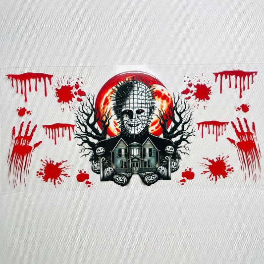 16oz UVDTF Cup Wraps,Halloween, Horroible, Spooky Vibes, Hellraiser Pinhead
