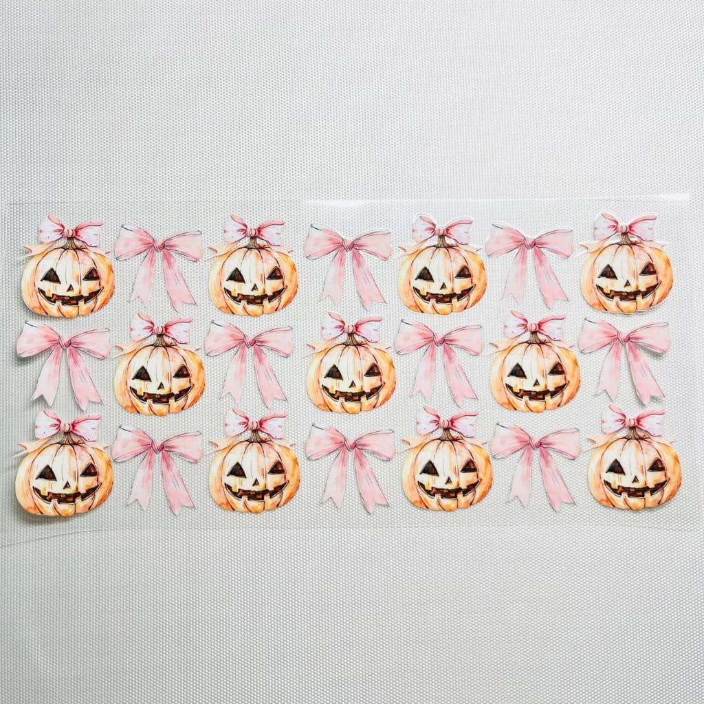 16oz UVDTF Cup Wraps,Halloween, Horroible ,Pumpkin ,Bownet