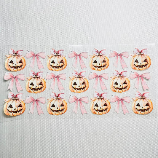 16oz UVDTF Cup Wraps,Halloween, Horroible ,Pumpkin ,Bownet