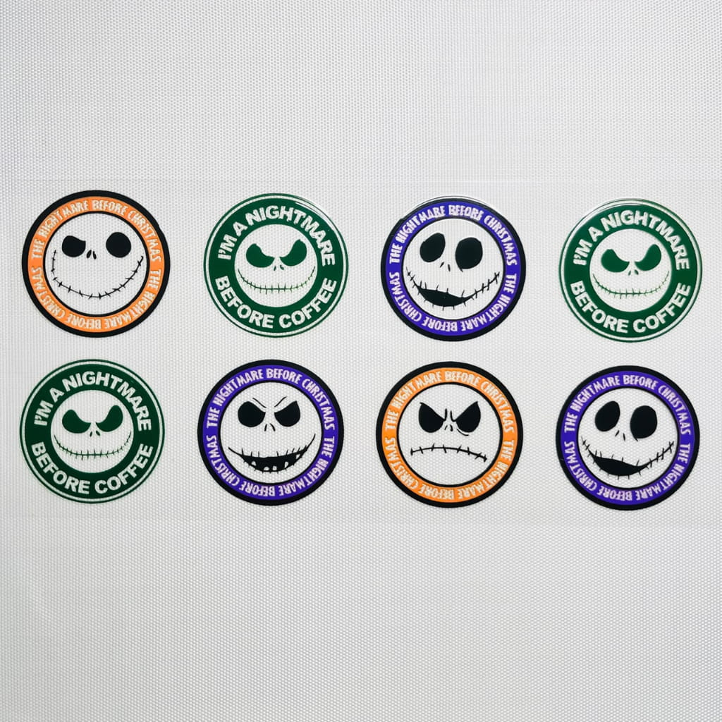 16oz UVDTF Cup Wraps,Halloween, Horroible, Jack And Sally