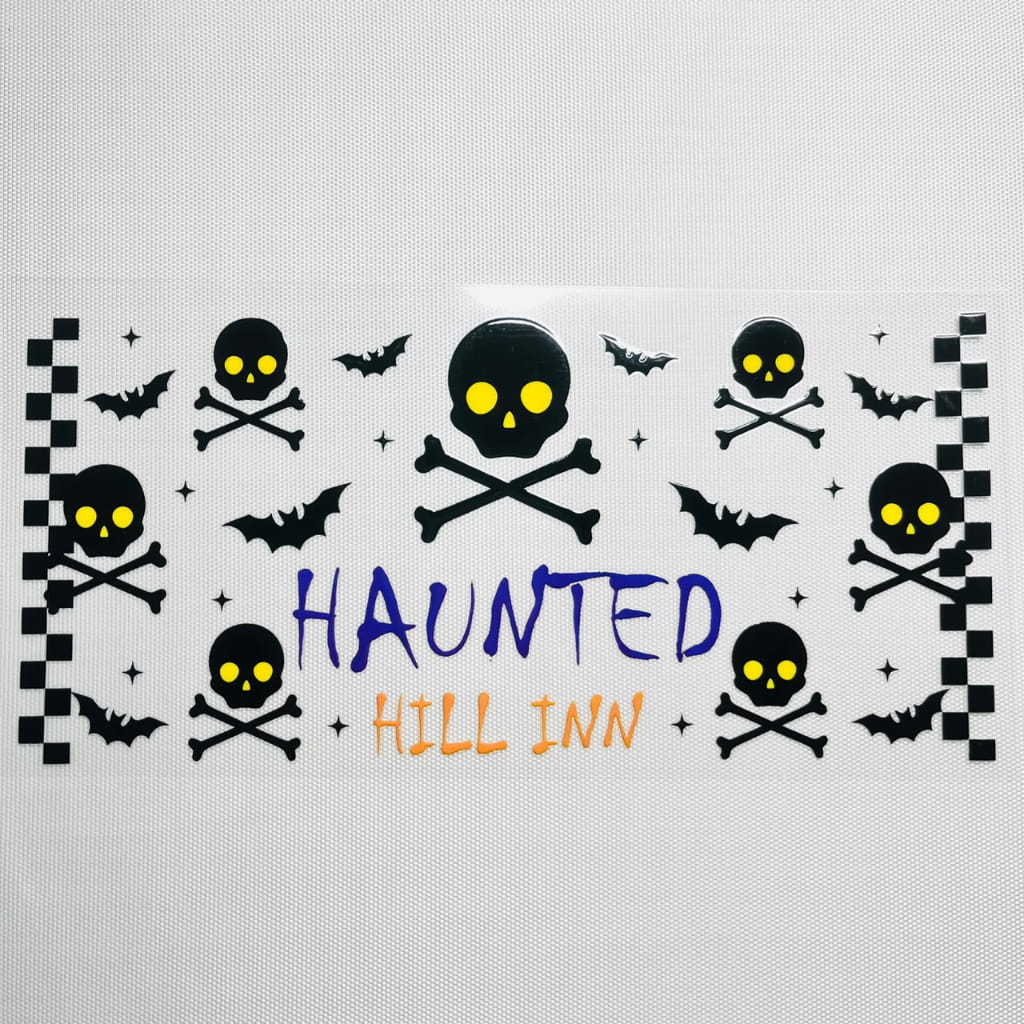 16oz UVDTF Cup Wraps,Halloween, Horroible ,Skull