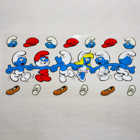 16oz UVDTF Cup Wraps, Cartoon ,The Smurfs