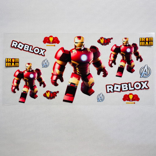 16oz UVDTF Cup Wraps, Cartoon ,Roblox ,Hero, Iron Man
