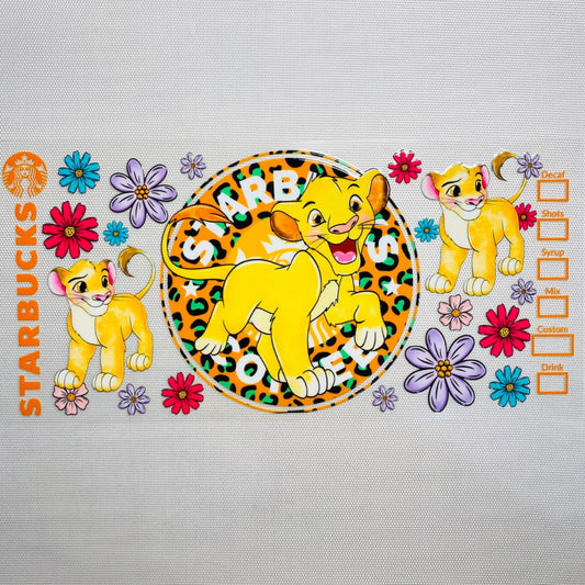 16oz UVDTF Cup Wraps, Cartoon ,Lion King