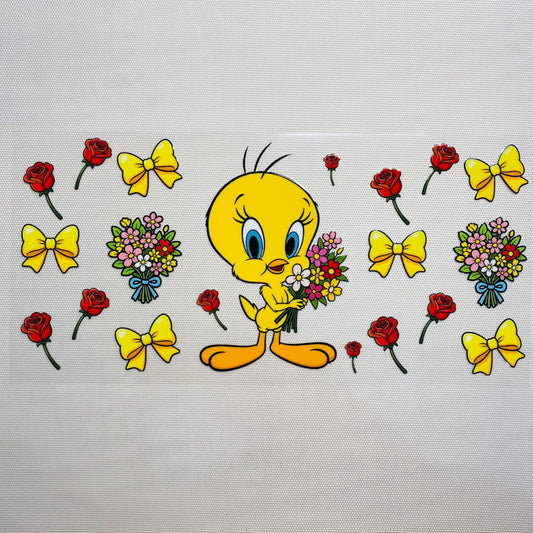 16oz UVDTF Cup Wraps, Cartoon, Looney Tunes Tweety