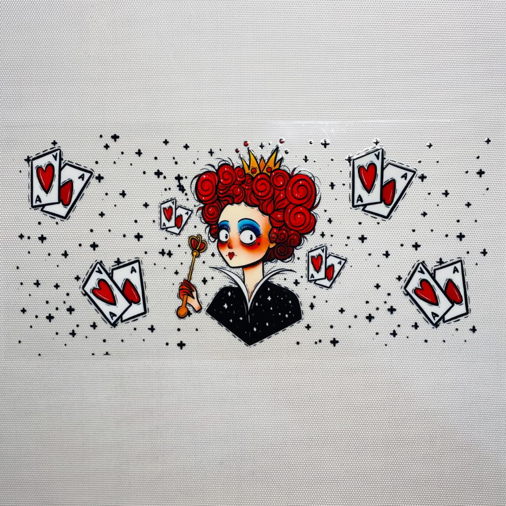 16oz UVDTF Cup Wraps, Cartoon , Queen of Hearts , Alice in the Worldland