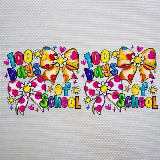 16oz UVDTF Cup Wraps,100 Days Of School ,Bow