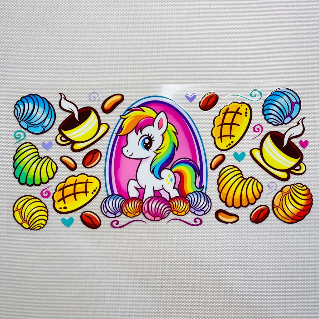 16oz UVDTF Cup Wraps, Cartoon ,Unicorn ,Food