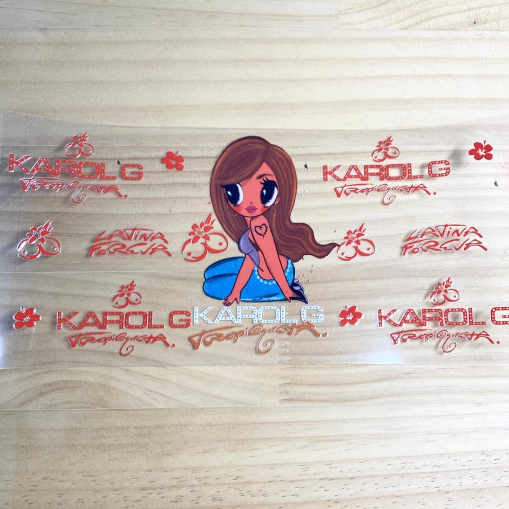 16oz UVDTF Cup Wraps,Karol G & KG , Singer