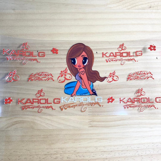 16oz UVDTF Cup Wraps,Karol G & KG , Singer