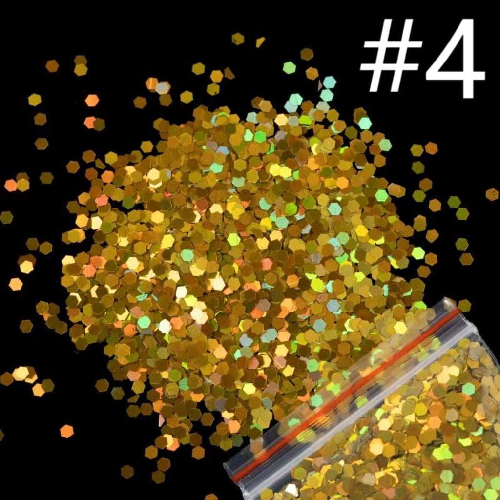 Flash Laser Hexagonal Sequins,Glitter Decorative Floral 2.5mm Sequins,1 bag 20g ,10 Colors