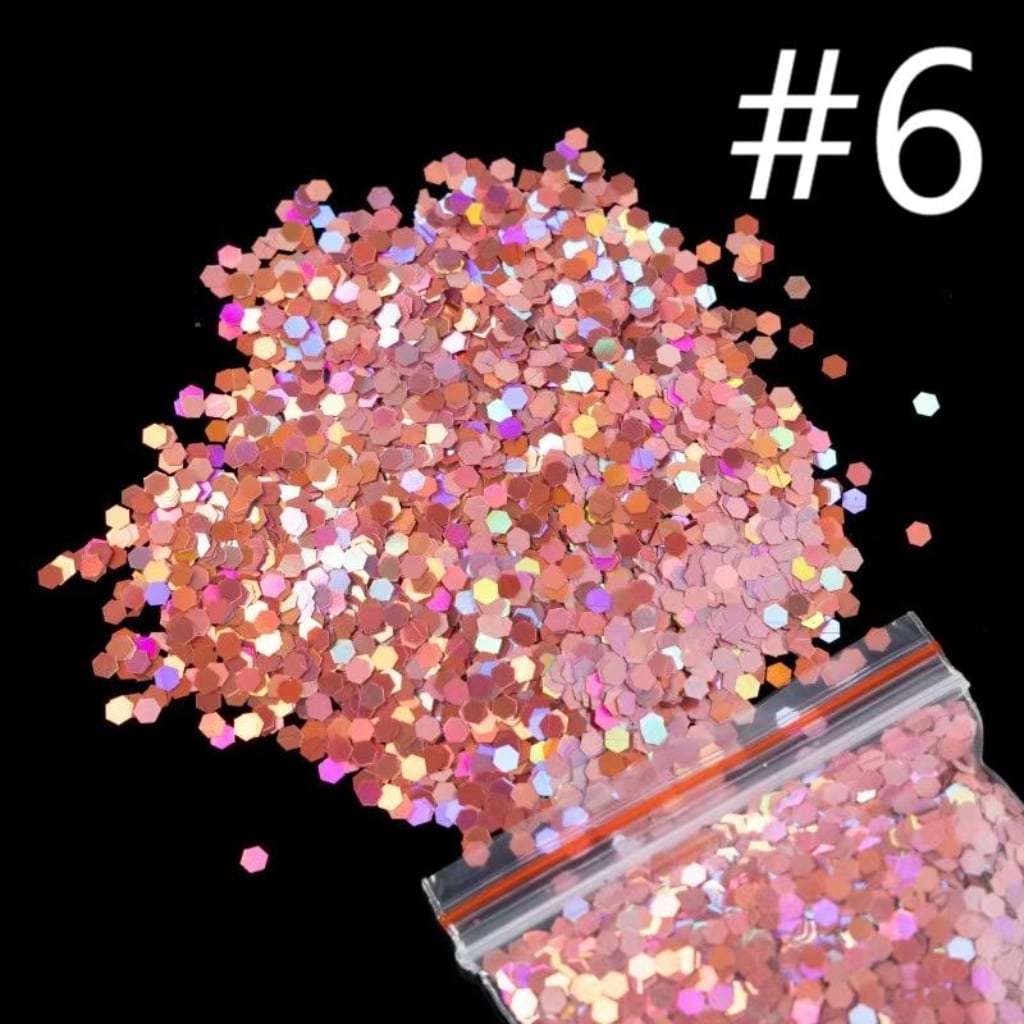 Flash Laser Hexagonal Sequins,Glitter Decorative Floral 2.5mm Sequins,1 bag 20g ,10 Colors