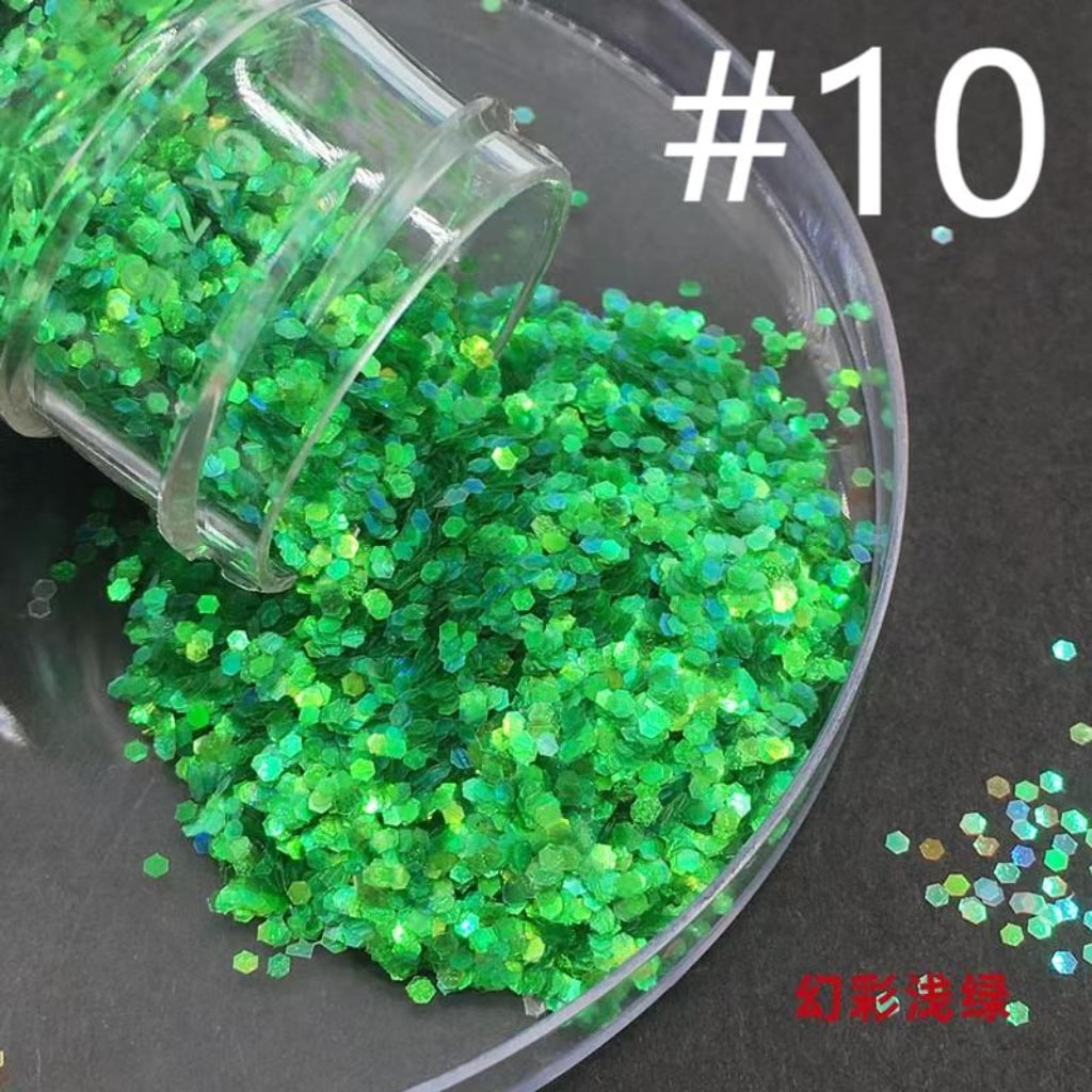 Laser/Holographic Golden Powder,DIY Small Glitter Transparent Sequins,Solid Color,1mm,1 bottle 30ml/1.05floz ,12 Colors