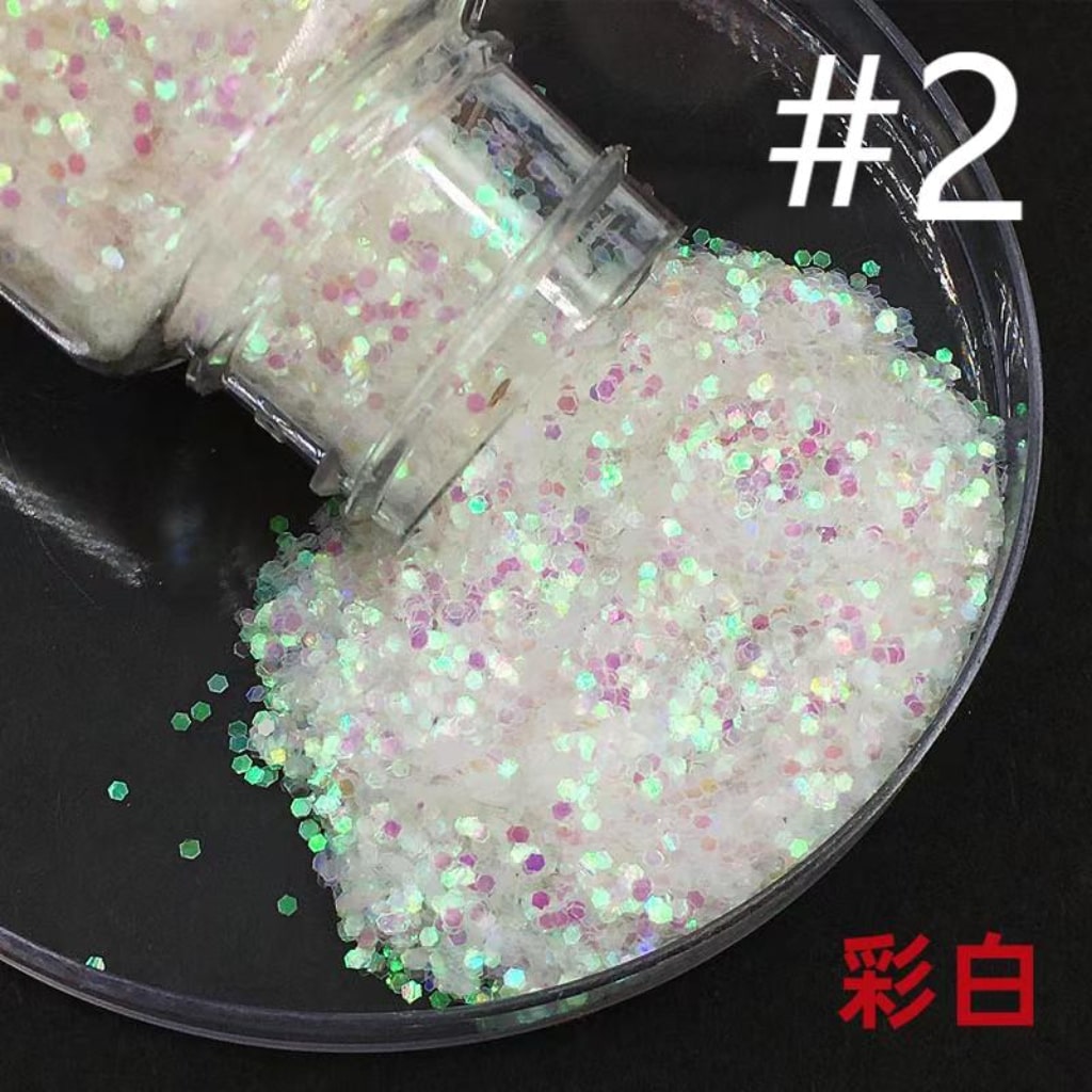 Laser/Holographic Golden Powder,DIY Small Glitter Transparent Sequins,Solid Color,1mm,1 bottle 30ml/1.05floz ,12 Colors